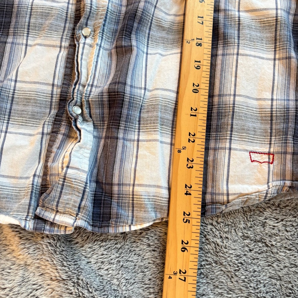 Levi Strauss Mens Medium Plaid Western Button Up Shirt Two Horse Brand 19537 - Picture 5 of 12